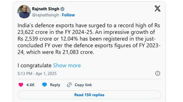 India defence exports