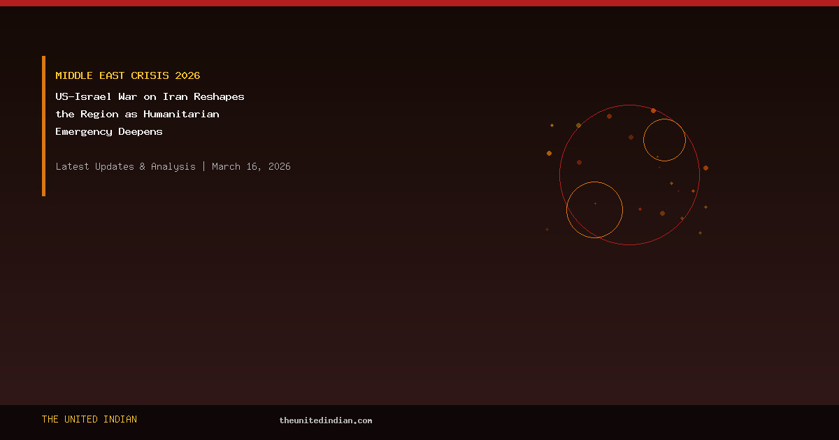 Middle East Crisis 2026: US-Israel War on Iran Reshapes the Region as Humanitarian Emergency Deepens